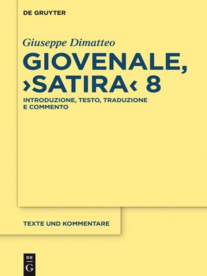 cover image of Giovenale, "Satira" 8